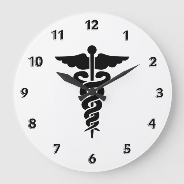 Medical Symbol Nurses and Doctors Large Clock (Front)