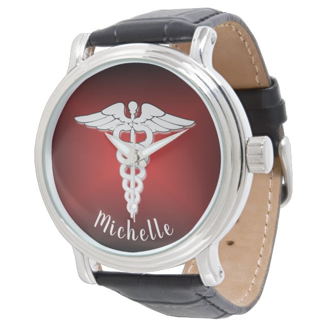 Medical Symbol Personalized Female Nurses Doctors Watch (Angled)