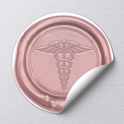 Medical Symbol Rose Gold Nurse Doctor Wax Classic Round Sticker