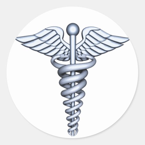 Medical Symbol Silver Classic Round Sticker