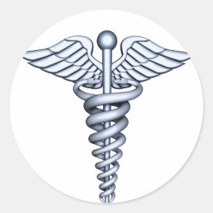 Medical Symbol Silver Classic Round Sticker