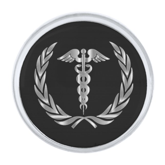 Medical Symbol Silver Finish Lapel Pin (Front)