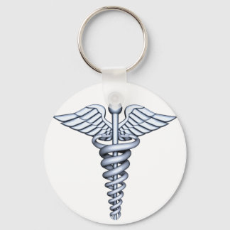 Medical Symbol Silver Keychain