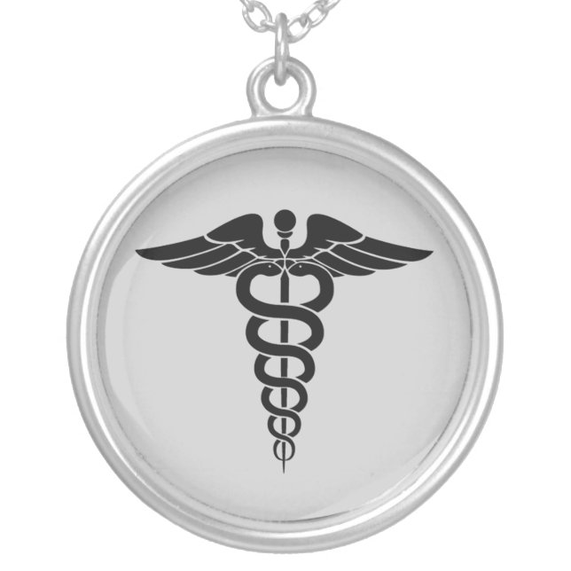 Medical Symbol Silver Plated Necklace (Front)