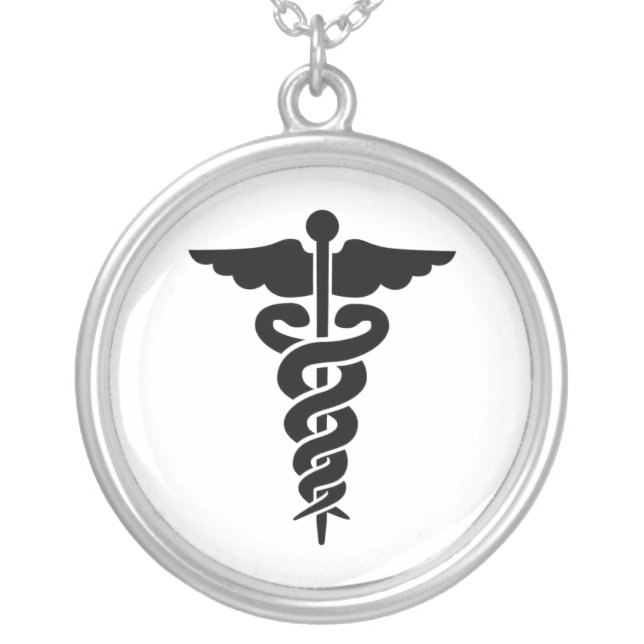 Medical Symbol Silver Plated Necklace (Front)
