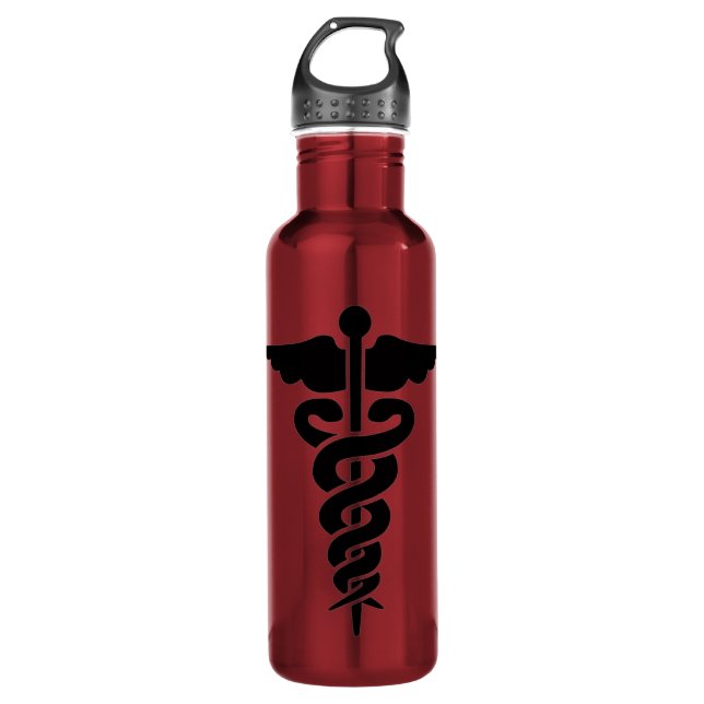 Medical Symbol Stainless Steel Water Bottle (Front)