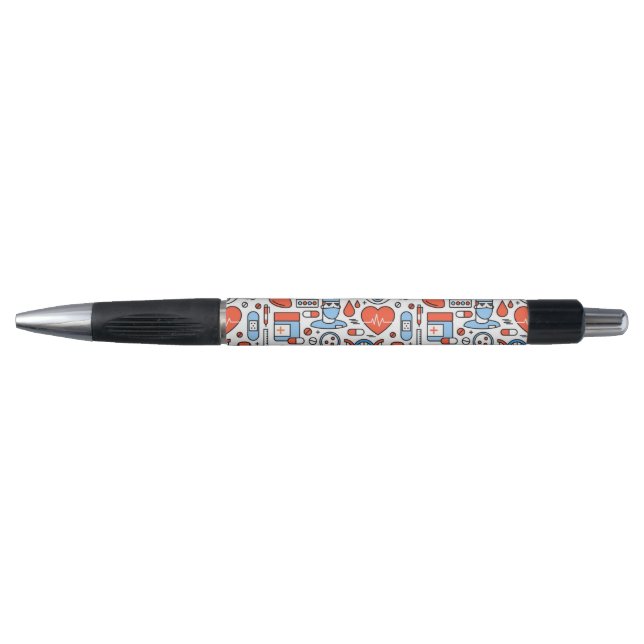 Medical Symbols patterns Black Ink Pen (Front)