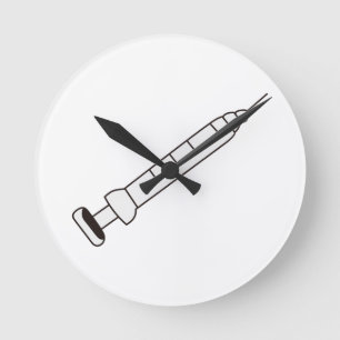 Medical Syringe Round Clock