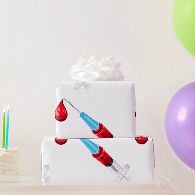 Medical Syringe with Blood Drop Wrapping Paper (Creator Uploaded)