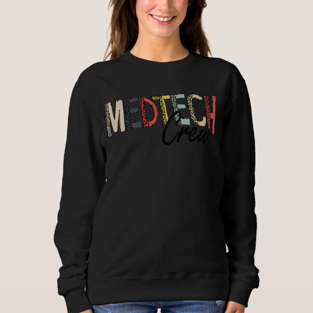 Medical Technology  Med Tech Crew Leopard Med Tech Sweatshirt (Front)