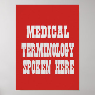 Medical terminology poster