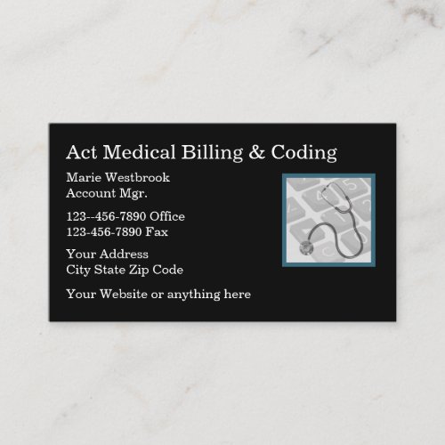 Medical Theme Billing  Coding Services Business Card