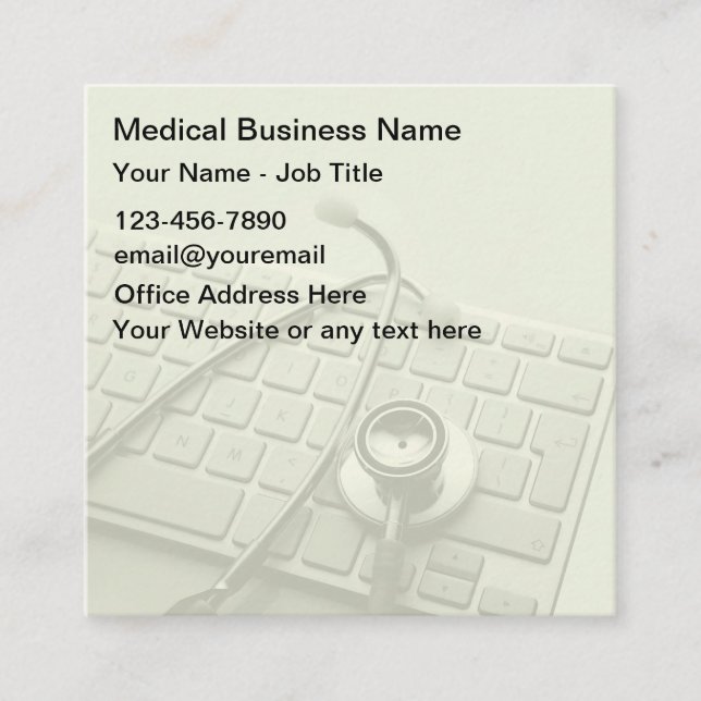 Medical Theme Business Cards Template (Front)
