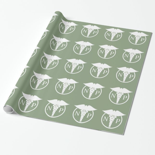 Medical Theme Nurse Pattern Wrapping Paper (Unrolled)
