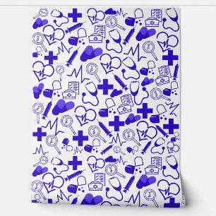 Medical Theme Peel and Stick Healthcare Decor Wallpaper