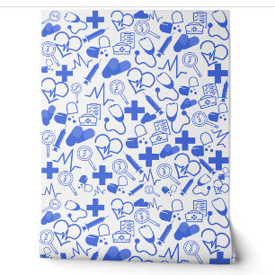 Medical Theme Peel and Stick Healthcare Decor Wallpaper