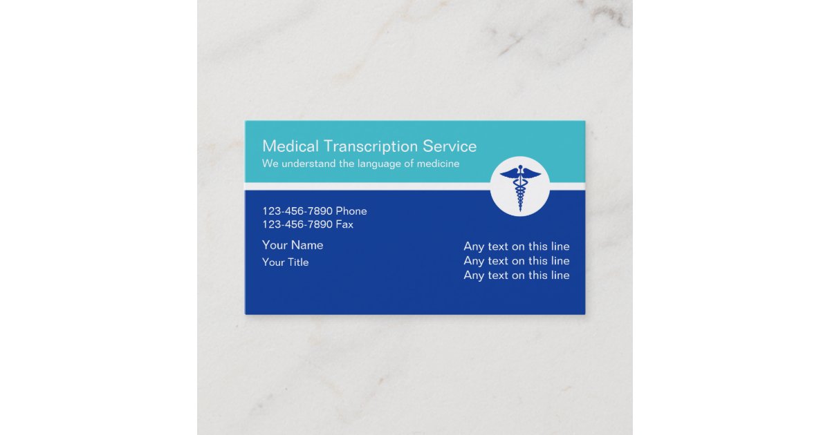 Medical Transcription Business Cards Zazzle