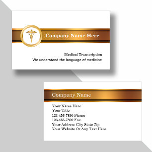 Medical Transcription Business Cards