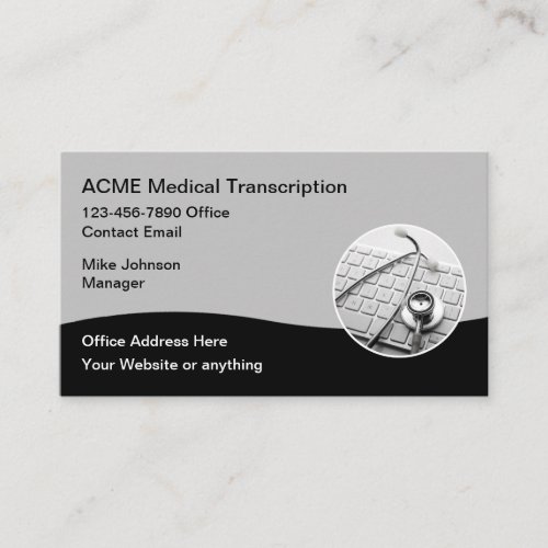 Medical Transcription Simple Modern Business Card