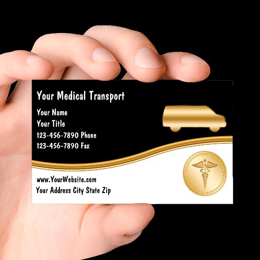 Customizable Medical Transport Business Cards