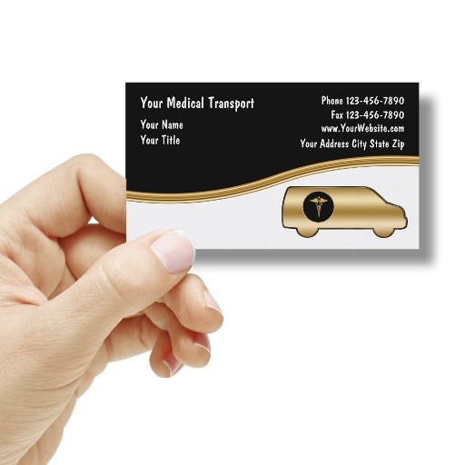 Customizable Medical Transport Business Cards