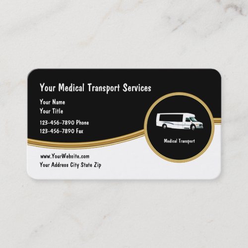 Medical Transport Classy Business Cards