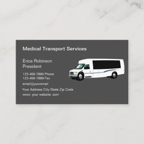 Medical Transport Service Modern Business Card