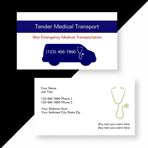 Medical Transportation Business Cards