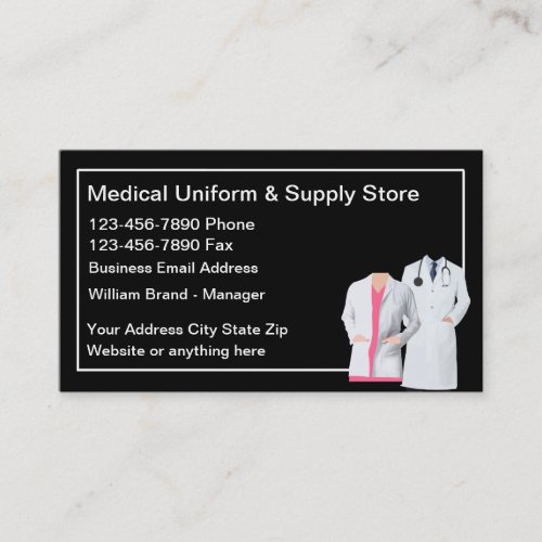 Medical Uniform And Supply Store Business Card