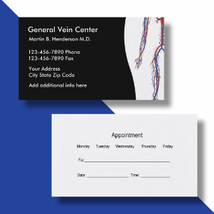 Medical Vein Center Appointment Card