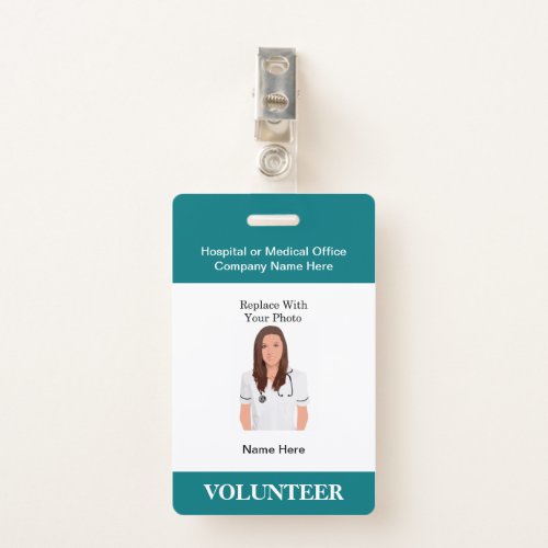 Medical Volunteer Hospital Photo ID Badges