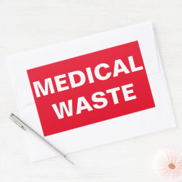 Medical Waste Sign Rectangular Sticker Zazzle Medical Waste Sign Rectangular Sticker Zazzle