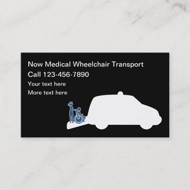 Medical Wheelchair Transport Services Business Card (Front)