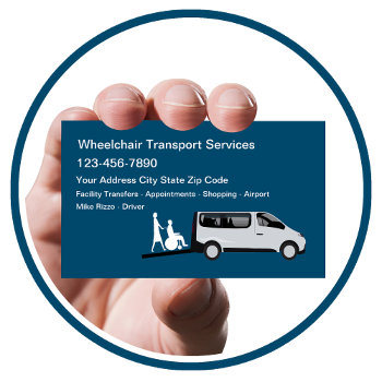 Medical Wheelchair Transportation Services Business Card by Luckyturtle at Zazzle