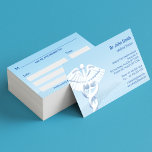 Medical White 3D Caduceus Blue Design Appointment Card