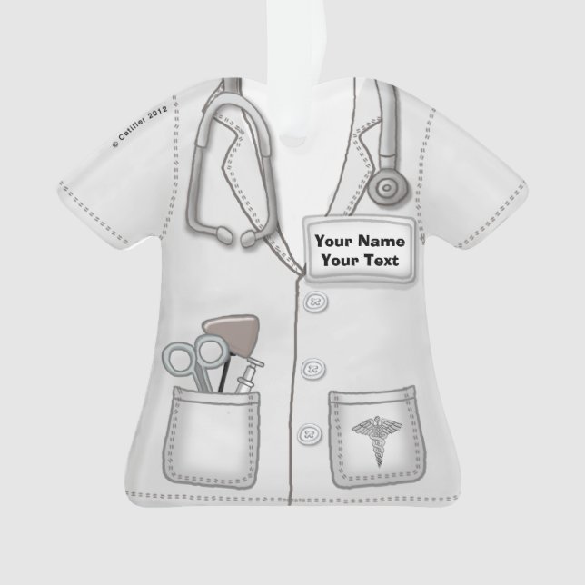 Medical White Coat Nurse or Doctor Ornament (Front)