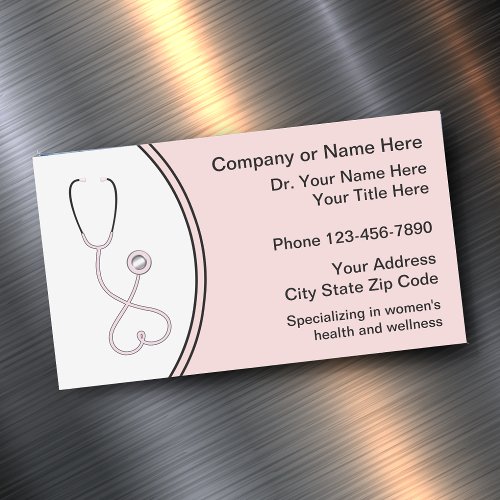 Medical Womens Health Doctor Business Card Magnet