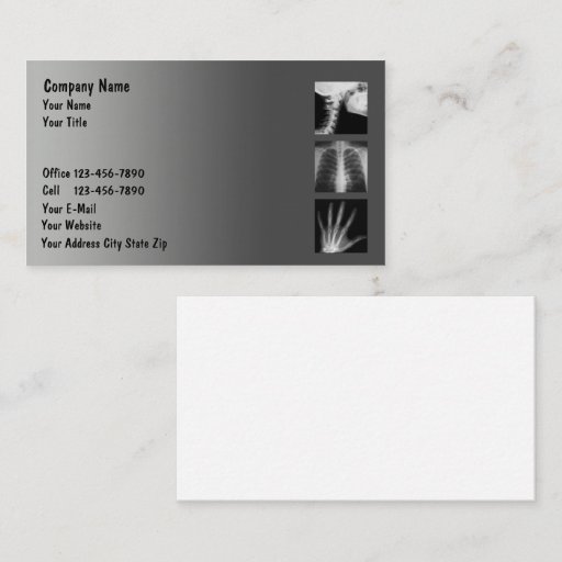 Customizable Medical X Ray Business Cards