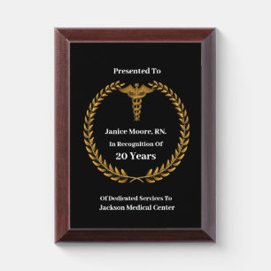 Medical Years of Services Award Plaque