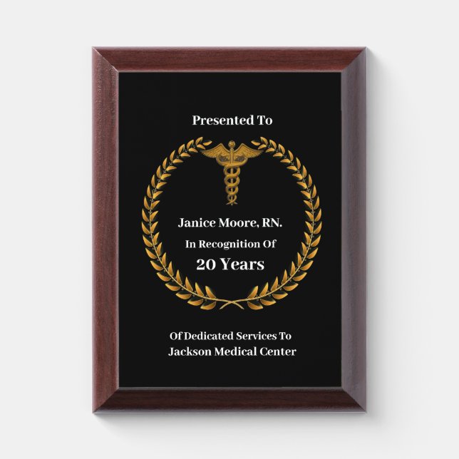 Medical Years of Services  Award Plaque (Vertical)