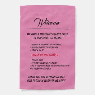 Medically Fragile Banner/Door Sign Pink
