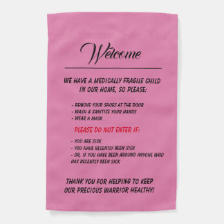 Medically Fragile Banner/Door Sign Pink