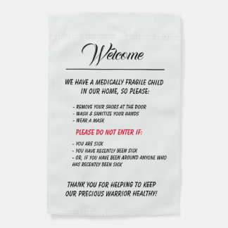 Medically Fragile Banner/Door Sign White