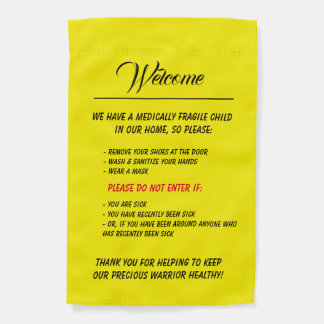 Medically Fragile Banner/Door Sign Yellow