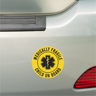 Medically Fragile Child On Board Medical Alert Car Magnet