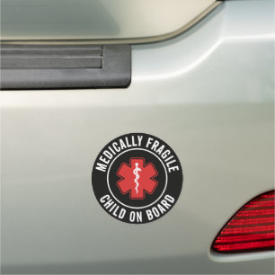 Medically Fragile Child On Board Medical Alert Car Magnet
