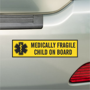 Medically Fragile Child On Board Medical Alert Car Magnet