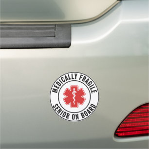 Medically Fragile Senior On Board Medical Alert Car Magnet