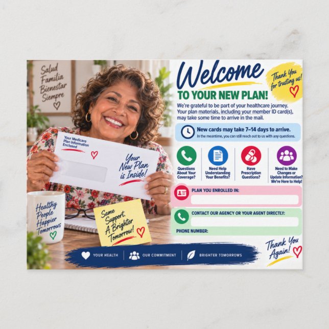 Medicare Agent Client Retention Postcard | NewPlan (Front)