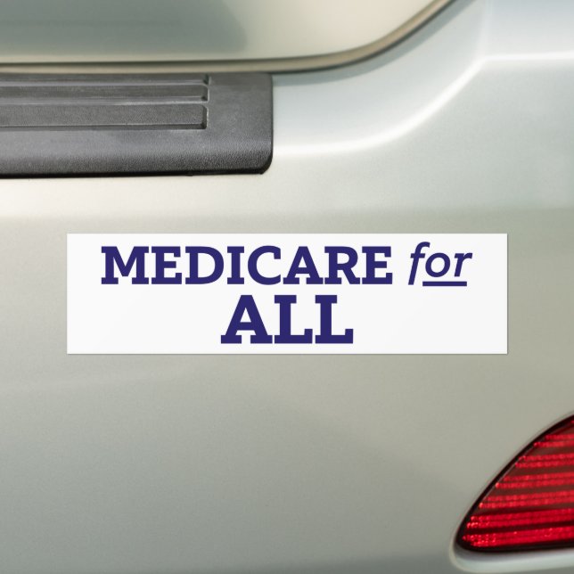 Medicare For All Single-Payer Universal Healthcare Bumper Sticker (On Car)